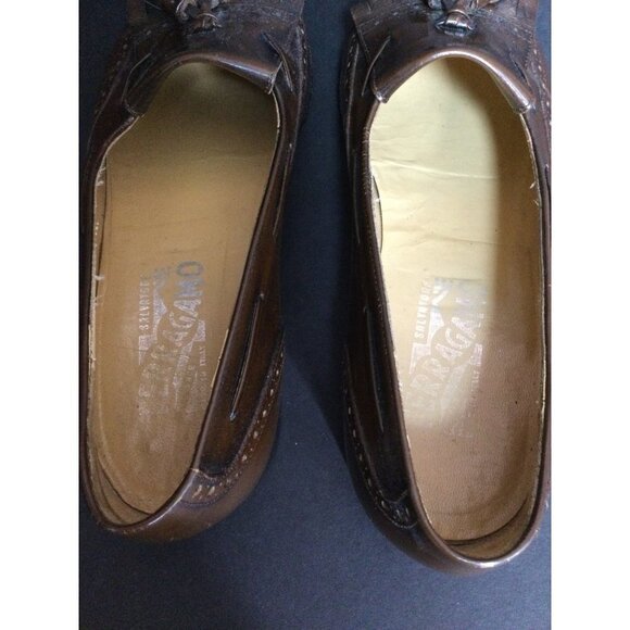 Salvatore Ferragamo Kittle Tassel Wingtip Leather Loafers Slip on Men Size 7.5 D main image 6